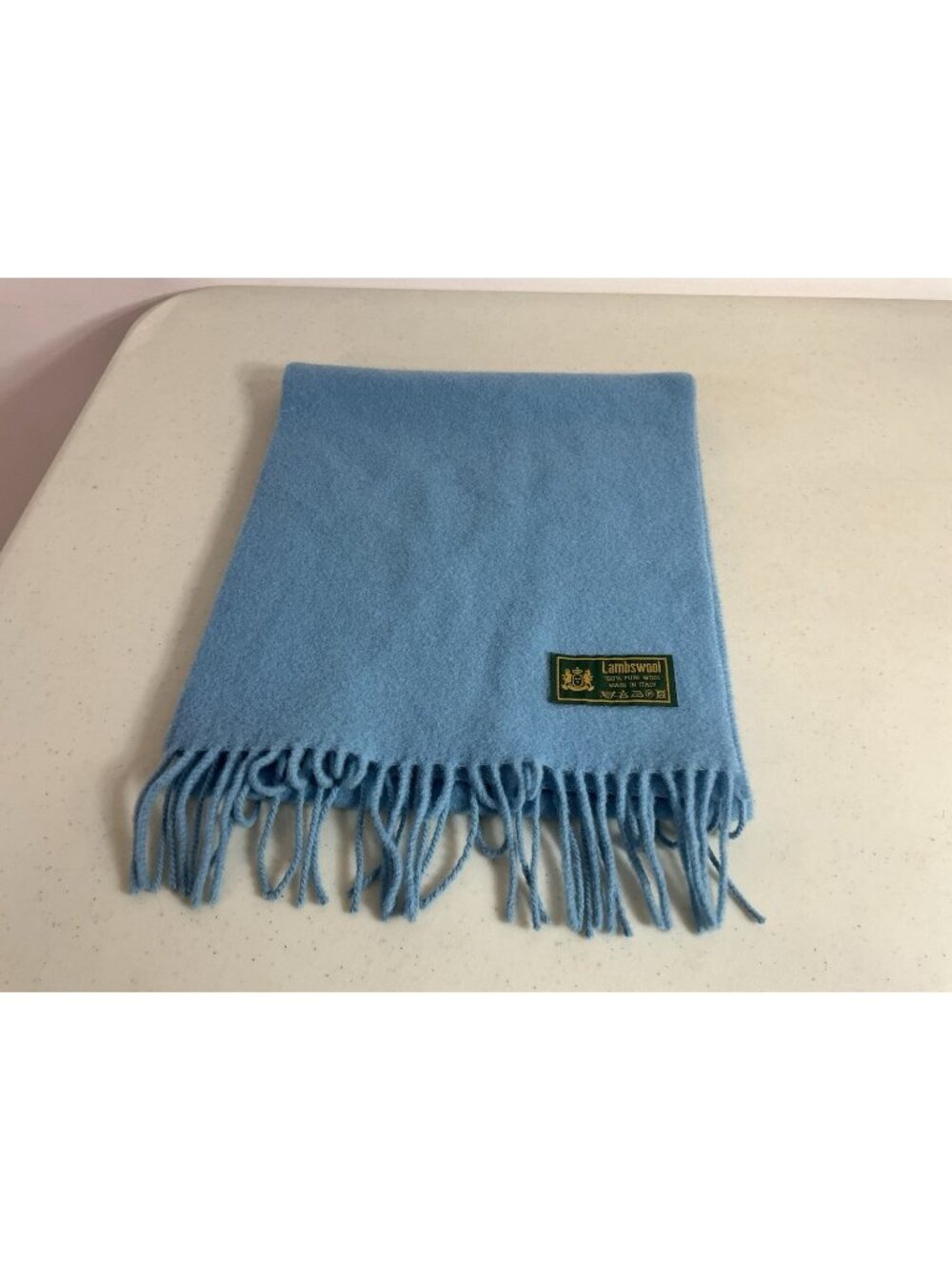 Blue Lambswool Scarf Made in Italy